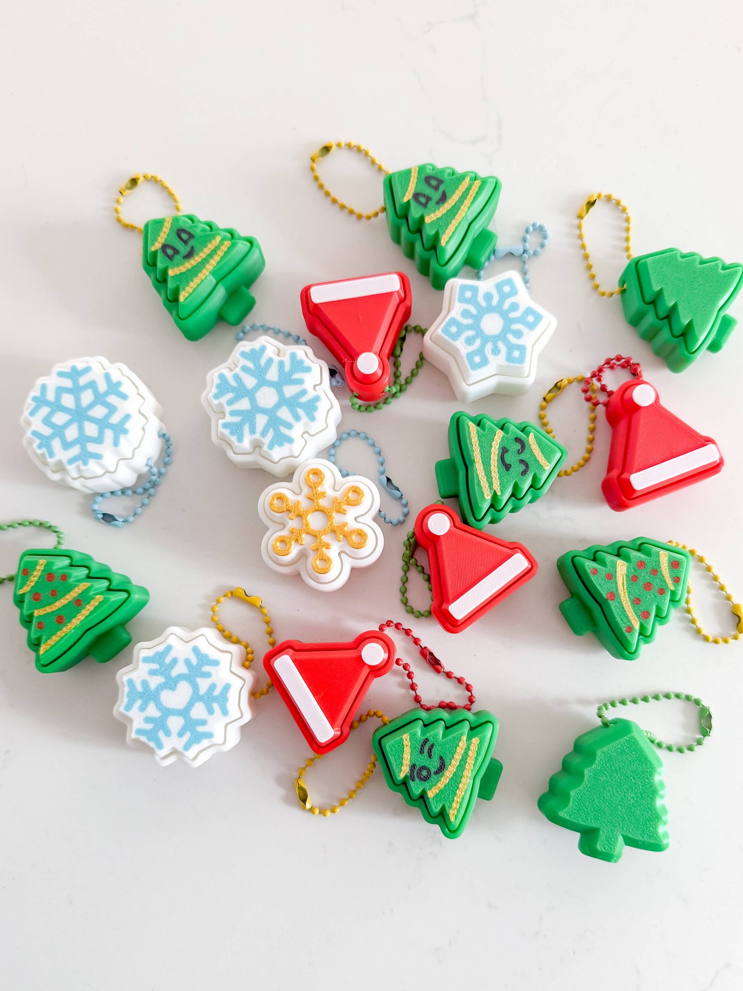 Holiday Christmas Clicker Fidget Keychain