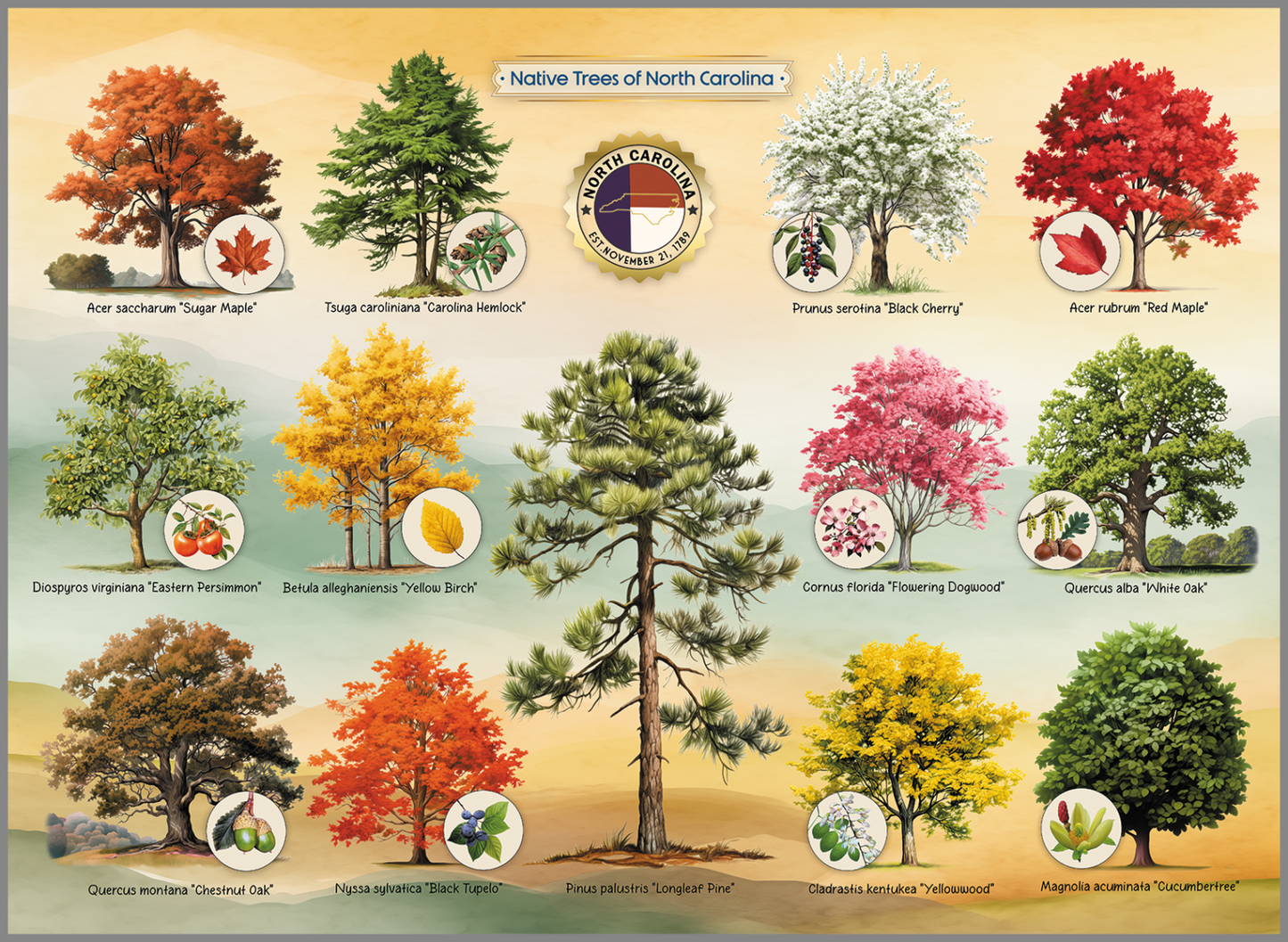 Native Trees of North Carolina Jigsaw Puzzle