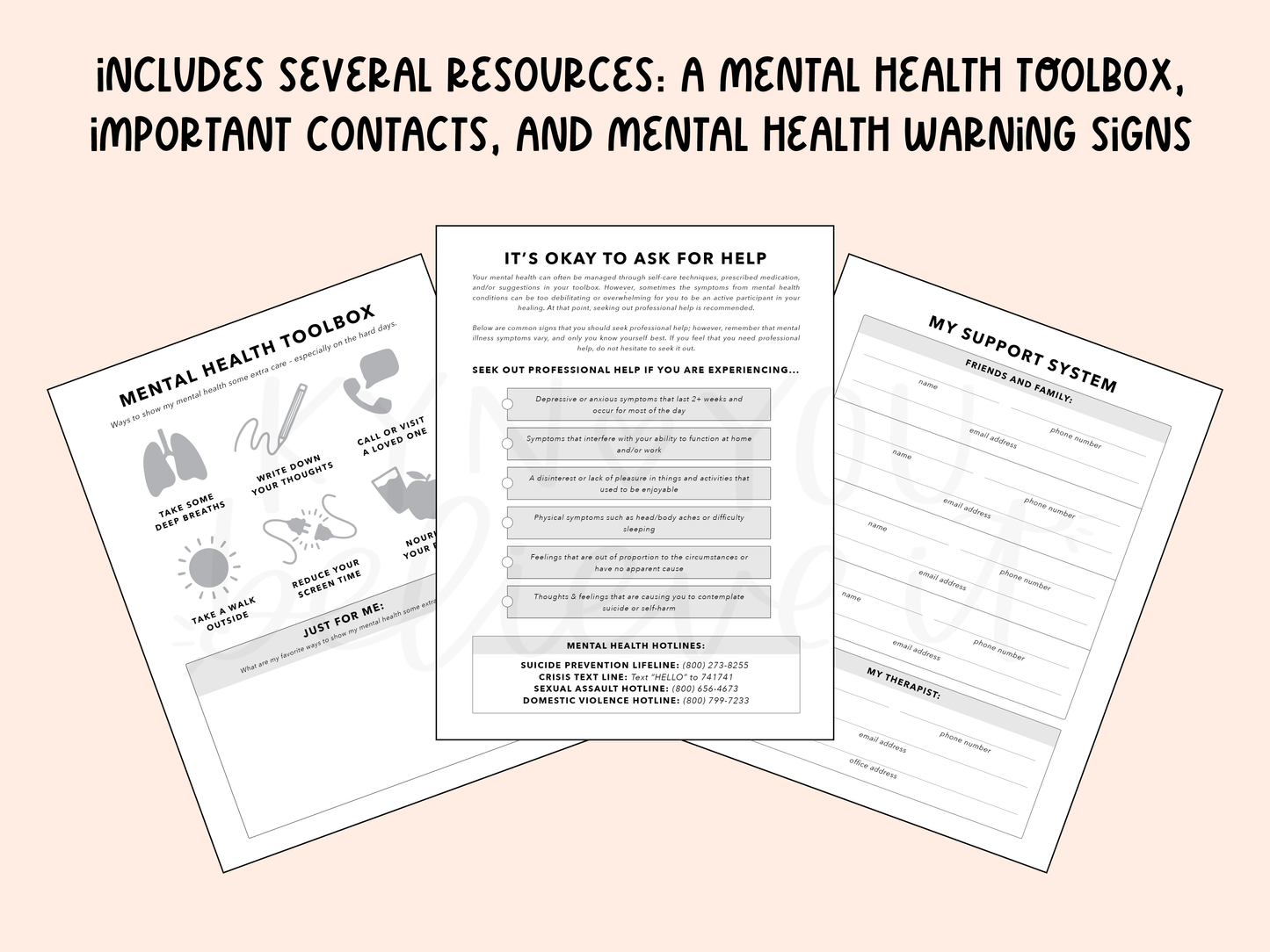 Unpack in Therapy Mental Health Journal: Large (8.5x11")