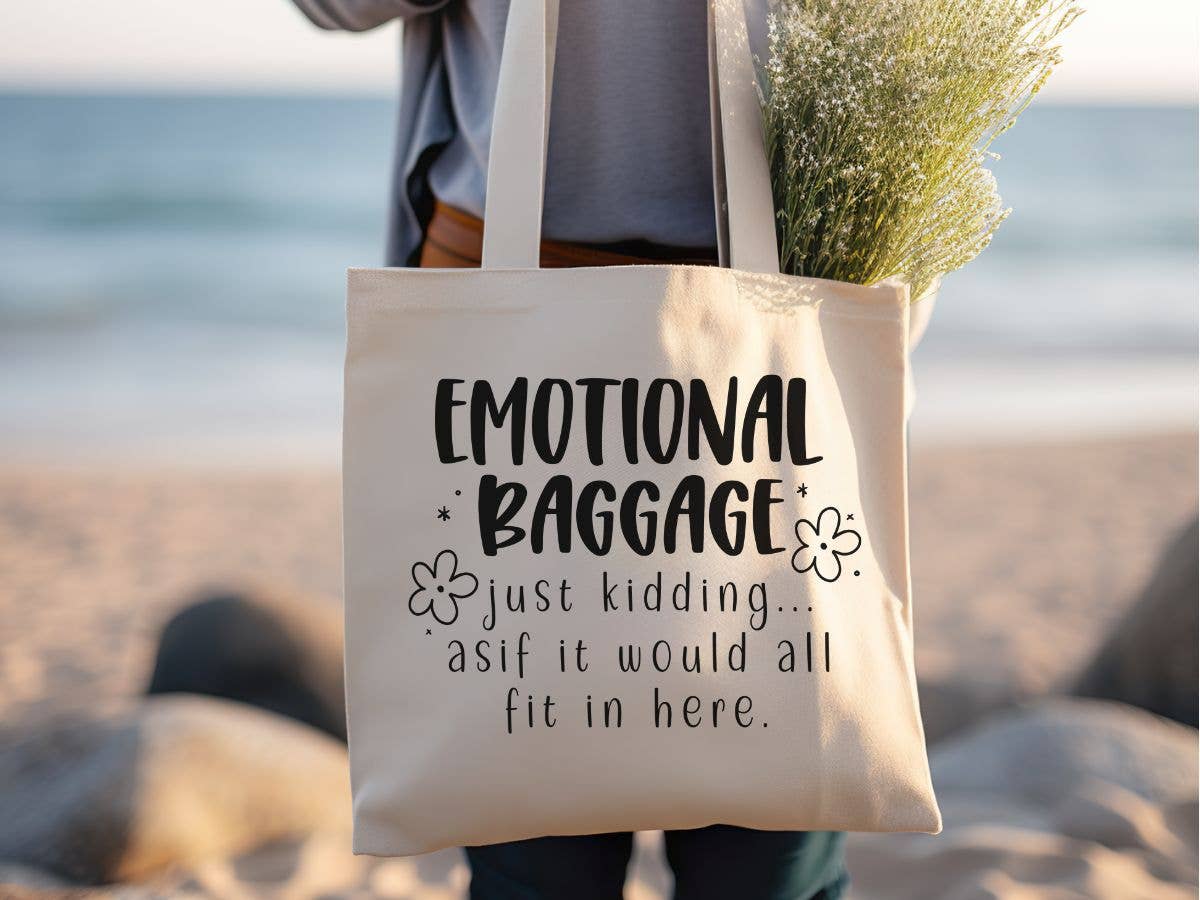 Emotional Baggage Funny Canvas Tote Bag