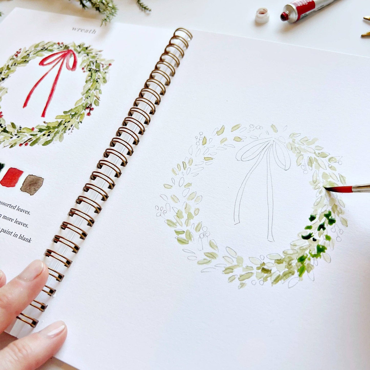 Christmas watercolor workbook