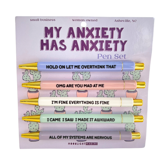 My Anxiety Has Anxiety - Funny Pen Set - Gift, Birthday