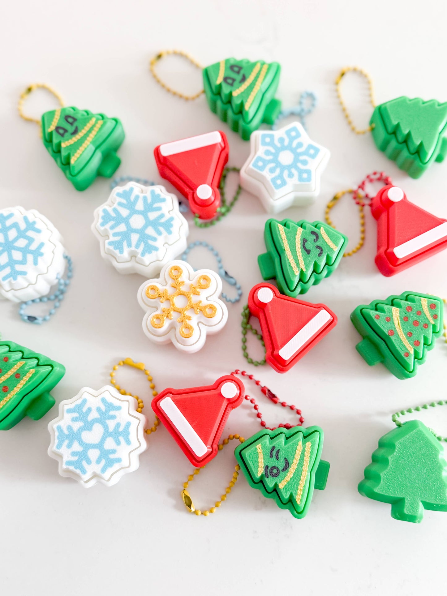 Holiday Christmas Clicker Fidget Keychain