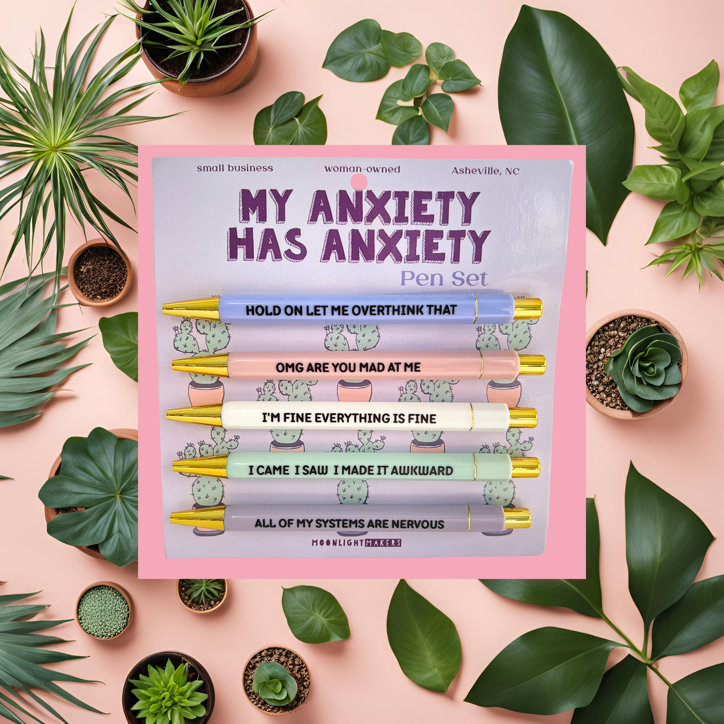 My Anxiety Has Anxiety - Funny Pen Set - Gift, Birthday