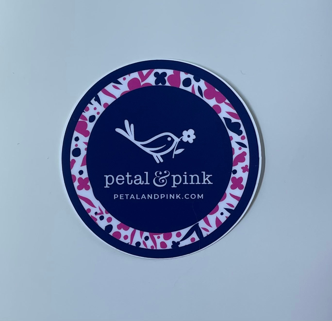 Navy Blue Petal and Pink - Sticker