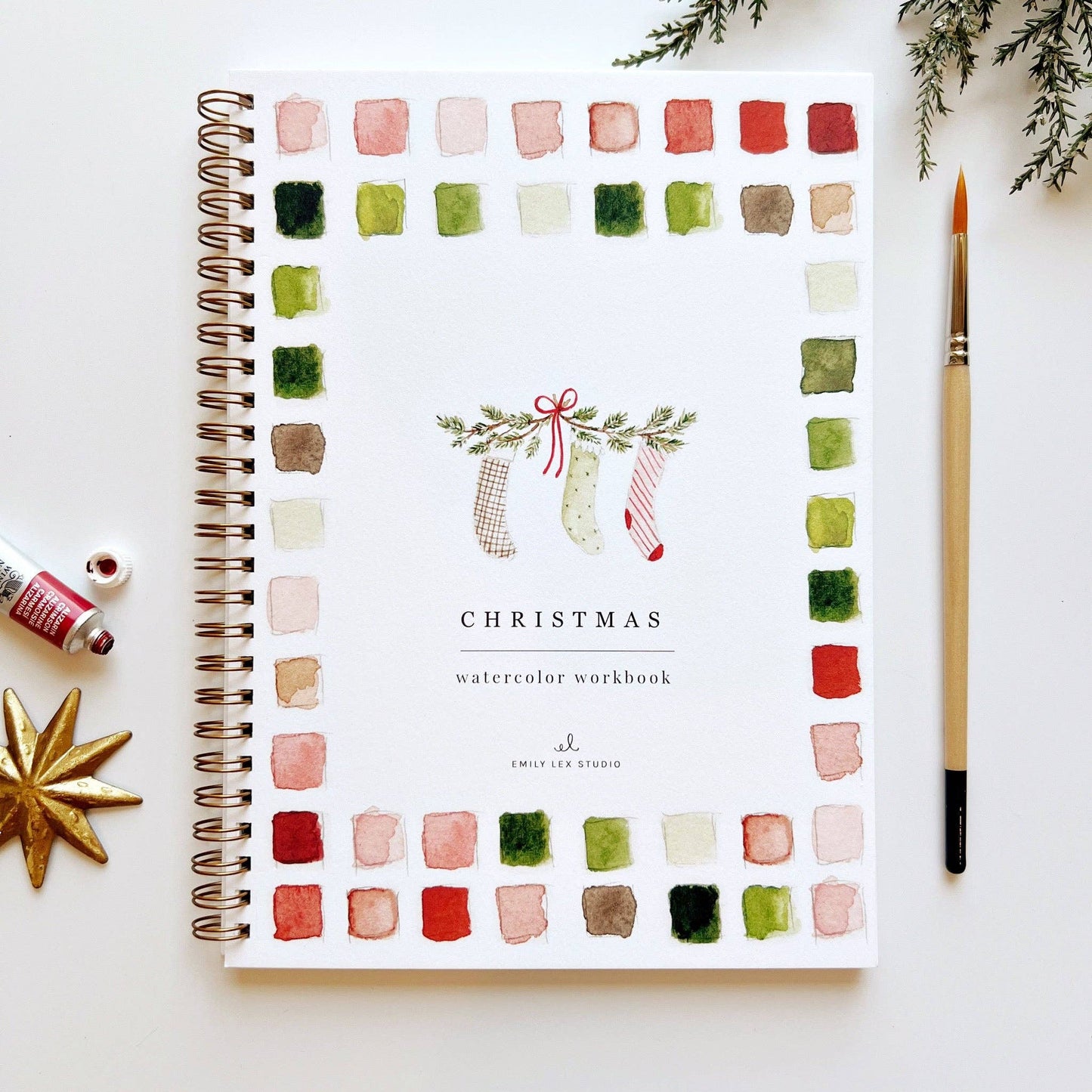 Christmas watercolor workbook