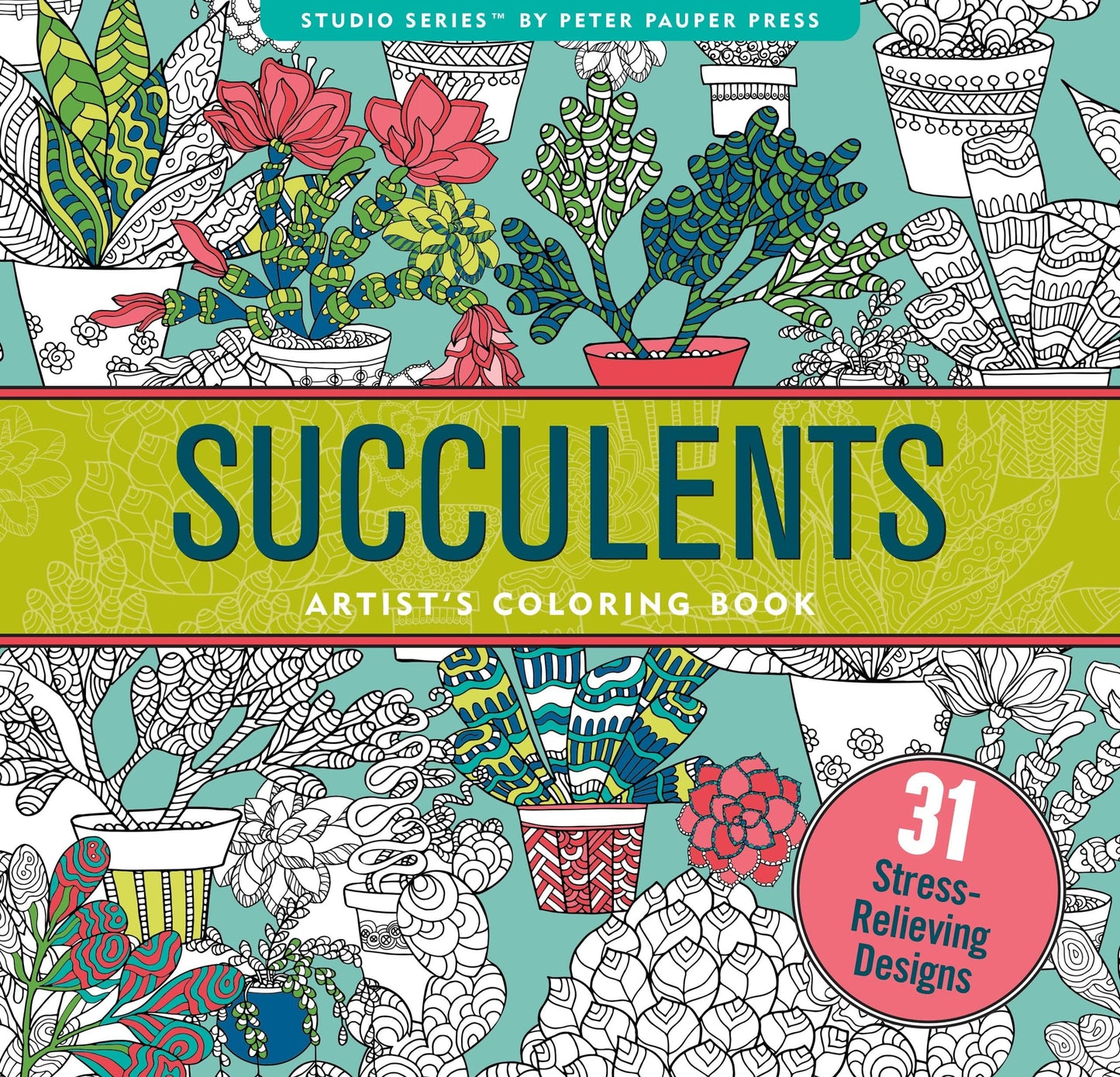 Succulents Adult Coloring Book