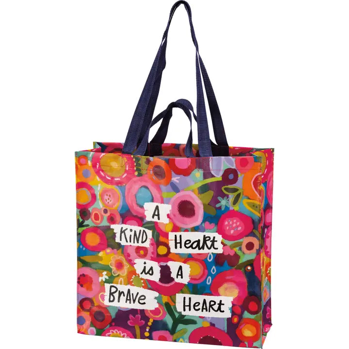 A Kind Heart Is a Brave Heart  Large Market Tote