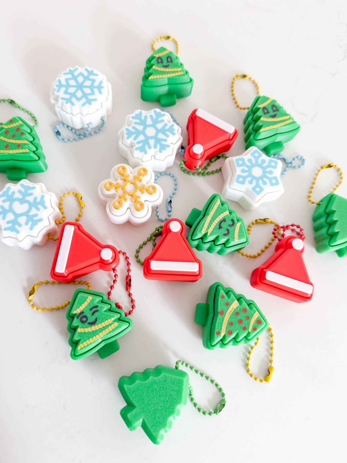 Holiday Christmas Clicker Fidget Keychain